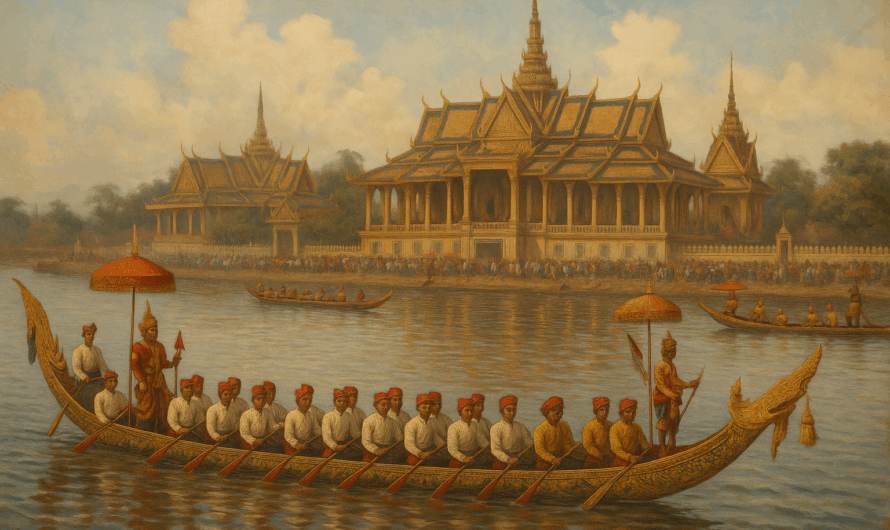 🌕✨ Bon Om Touk – La Fête de l’Eau au Cambodge : Quand la Lune et le Fleuve dansent ensemble