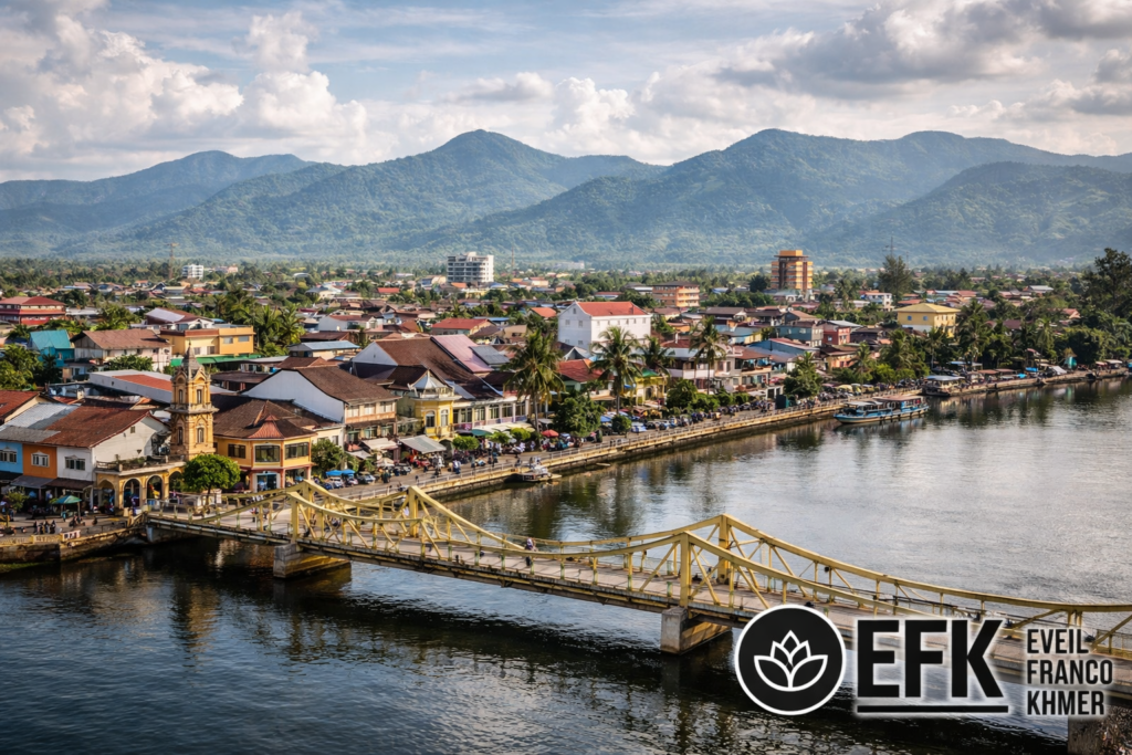 Sachet zippé en papier kraft de poivre de Kampot avec mention certifié meilleur poivre du Cambodge et fenêtre transparente sur les grains.
